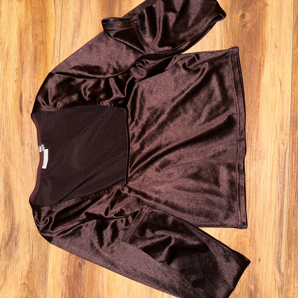 Elegant Dark Brown Satin Blouse